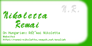 nikoletta remai business card